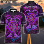 BlueJose Darts Neon Dartboard Champion Personalized Name, Team Name Shirt (4 Colors)