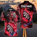 BlueJose Darts Black Grunge Dartboard Personalized Name, Team Name Unisex Shirt (4 Colors)