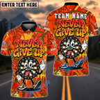 BlueJose Darts Never Give Up Dartboard Cartoon Fukin Graffiti Multicolor Options Personalized Name Shirt (4 Colors)
