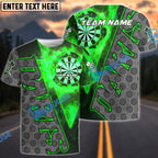 BlueJose Darts Fire Dartboard Flame Graphic Multicolor Options Personalized Name Shirt (6 Colors)