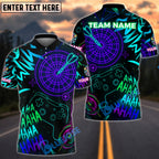 BlueJose Darts Neon Gamer Style Customized Name, Team Name 3D Shirt (4 Colors)