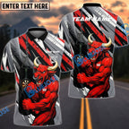 BlueJose Darts Red Bull Dartboard Fighter Strength Customized Name, Team Name 3D Shirt (4 Colors)