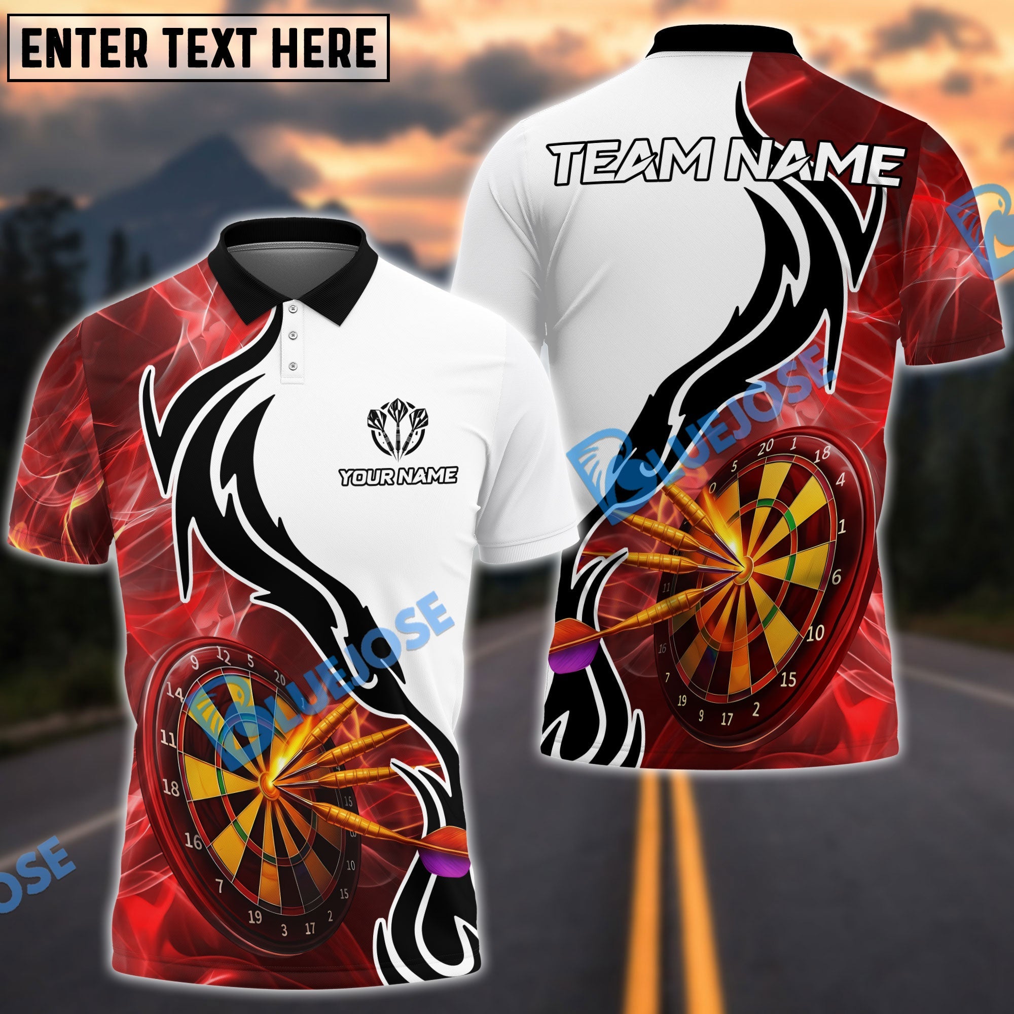 BlueJose Darts Tribal Energy Customized Name, Team Name 3D Shirt (4 Colors)