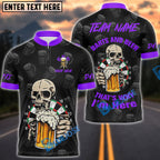 BlueJose Darts Skull Beer Mug That‚Äôs Why I‚Äôm Here Customized Name, Team Name 3D Shirt (4 Colors)