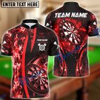 BlueJose Darts Flame Dartboard Fire Arrow Down Multicolor Options Personalized Name Shirt (4 Colors)