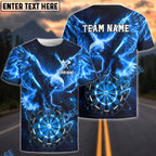 BlueJose Darts Eagle Neon Fierce Wings Dartboard Personalized Name, Team Name Unisex Shirt (4 Colors)
