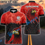 BlueJose Darts Dartboard Hawk With Lightning Personalized Name, Team Name Shirt (4 Colors)