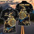 BlueJose Darts Golden Bull Tribal Flame Customized Name, Team Name 3D Shirt (4 Colors)