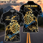 BlueJose Darts Golden Bull Tribal Flame Customized Name, Team Name 3D Shirt (4 Colors)