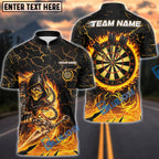 BlueJose Darts Flaming Assassin With Iron Darts Design Personalized Name, Team Name Unisex Shirt (4 Colors)