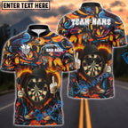 BlueJose Darts Flaming Dartboard Attitude Graffiti Pattern Personalized Shirt (4 Colors)
