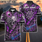 BlueJose Darts Gothic Skull Butterfly Lightning Personalized Name, Team Name Unisex Shirt (4 Colors)