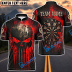 BlueJose Darts Punisher Skull Blood Dartboard Personalized Name, Team Name Unisex Shirt (4 Colors)