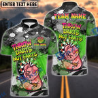 BlueJose Darts Grumpy Pig Throw Darts Not Farts Multicolor Options Personalized Name Shirt (6 Colors)