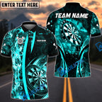 BlueJose Darts Flame Dartboard Fire Arrow Down Multicolor Options Personalized Name Shirt (4 Colors)