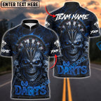 BlueJose Darts Fire Skull Dartboard Three Arrows Multicolor Options Personalized Name Shirt (4 Colors)