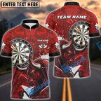 BlueJose Darts Bull Wing Emblem Style Multicolor Options Personalized Name Shirt (4 Colors)