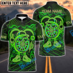 BlueJose Darts Neon Dartboard Champion Personalized Name, Team Name Shirt (4 Colors)