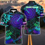 BlueJose Darts Neon Gamer Style Customized Name, Team Name 3D Shirt (4 Colors)