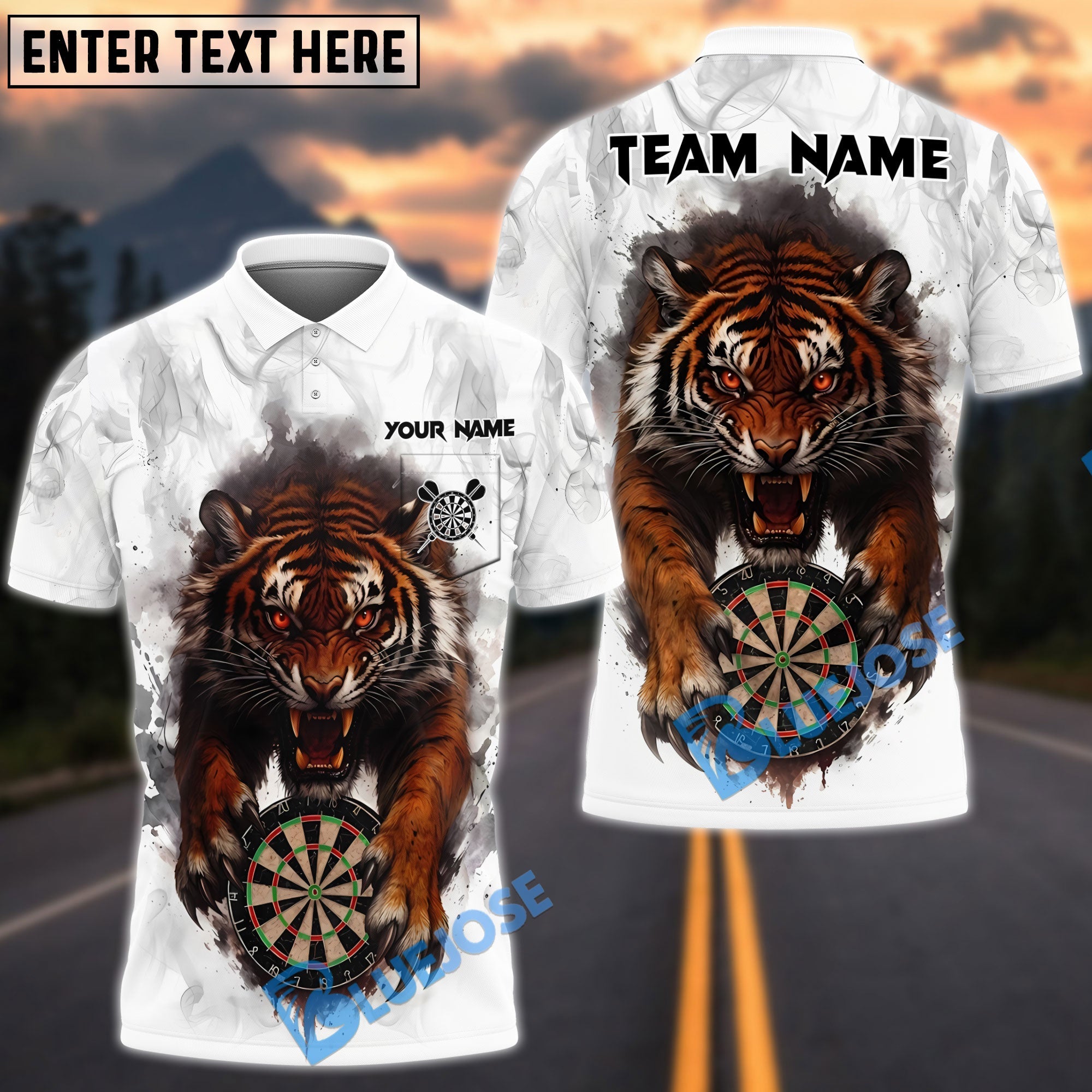 BlueJose Darts Tiger Dartboard Attack Personalized Name Shirt