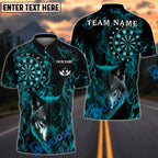 BlueJose Darts Wolf Flame Smoke Customized Name, Team Name 3D Shirt (4 Colors)