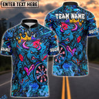 BlueJose Darts Angry Bull Graffiti Crown Customized Name, Team Name 3D Shirt (4 Colors)
