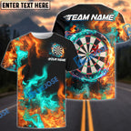 BlueJose Darts Double Fire Personalized Name, Team Name Shirt (4 colors)