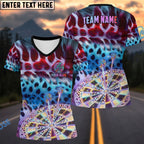 BlueJose Darts Leopard Fur Pattern Dartboard Art Multicolor Options Personalized Name Shirt (4 Colors)