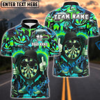 BlueJose Darts Flaming Dartboard Attitude Graffiti Pattern Personalized Shirt (4 Colors)
