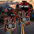 BlueJose Darts Graffiti Bear Dartboard Neon Splash Multicolor Options Personalized Name Shirt (4 Colors)