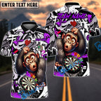 BlueJose Darts Monkey Graffiti Personalized Name, Team Name Unisex Shirt (4 Colors)