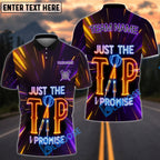 BlueJose Darts Neon Quote Just The Tip I Promise Funny Dart Player Personalized Name Shirt