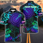 BlueJose Darts Neon Gamer Style Customized Name, Team Name 3D Shirt (4 Colors)