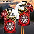 BlueJose Darts Flaming Dartboard Blaze Multicolor Options Personalized Name Shirt (4 Colors)