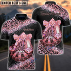 BlueJose Darts Leopard High Heels Glam Design Multicolor Options Personalized Name Shirt (6 Colors)