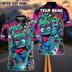 BlueJose Darts Crazy Monster Graffiti Personalized Name, Team Name Unisex Shirt (4 Colors)