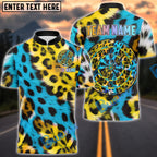 BlueJose Darts Neon Leopard Print Darboard Graphic Multicolor Options Personalized Name Shirt (6 Colors)