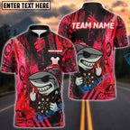 BlueJose Darts Shark Graffiti Neon Style Customized Name, Team Name 3D Shirt (4 Colors)