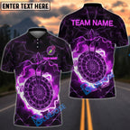 BlueJose Darts Electric Neon Dartboard Style Personalized Name, Team Name Shirt (4 Colors)