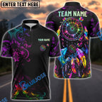 BlueJose Darts Colorful Dreamcatcher Neon Tribal Dartboard Target Personalized Name, Team Name Unisex Shirt (4 Colors)