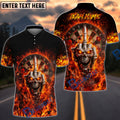 BlueJose Darts Flaming Skull Face Skeleton Middle Finger Dartboard Multicolor Options Personalized Name Shirt (4 Colors)