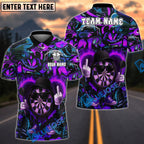 BlueJose Darts Flaming Dartboard Attitude Graffiti Pattern Personalized Shirt (4 Colors)