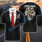 BlueJose Darts Tuxedo Style Hidden Dartboard Customized Name, Team Name 3D Shirt (4 Colors)