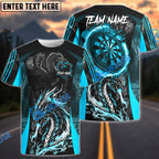 BlueJose Darts Angry Dragon Multicolor Options Personalized Name Pocket Shirt (4 Colors)