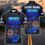 BlueJose Darts Never Give Up Graffiti Style Personalized Name, Team Name Unisex Shirt (4 Colors)