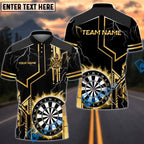 BlueJose Darts Game Lightning Target Personalized Name, Team Name Shirt (4 Colors)