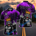 BlueJose Darts Gorilla King Rebel Attitude Customized Name, Team Name 3D Shirt (4 Colors)