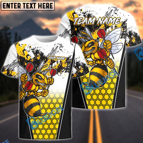 BlueJose Darts Angry Bee Honeycomb Personalized Name Shirt