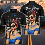 BlueJose Darts Pinup Girl Retro Style Multicolor Options Personalized Name Shirt (4 Colors)