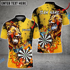 BlueJose Darts Flame Lion Personalized Name, Team Name Pocket Shirt (4 Colors)